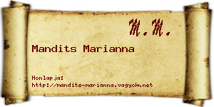 Mandits Marianna névjegykártya